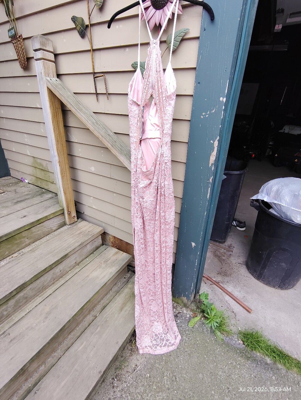 Emerald Sundae Blush Pink Lace Maxi Dress